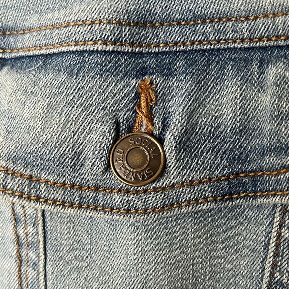 Social Standard by Sanctuary Denim Jean Jacket Blue Cotton Blend - Picture 4 of 10